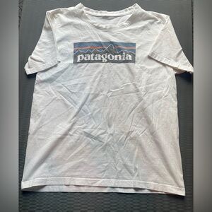 Patagonia White Tee with Logo Graphic